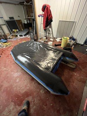 Inflatable dinghy restoration and maintenance