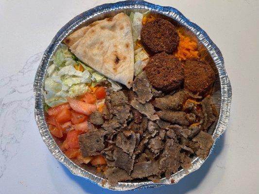 Beef Gyro & Falafel Platter