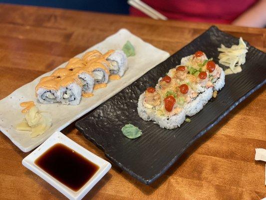 Spicy Tofu Roll Salmon on the Beach Roll