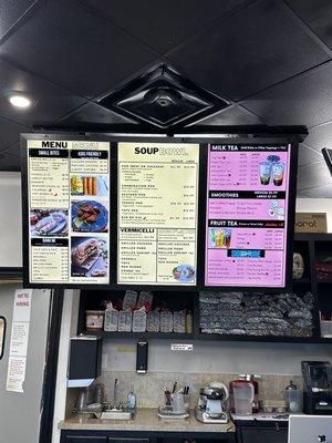 Menu and cashier/ order counter