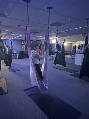 Aerial yoga class and private parties