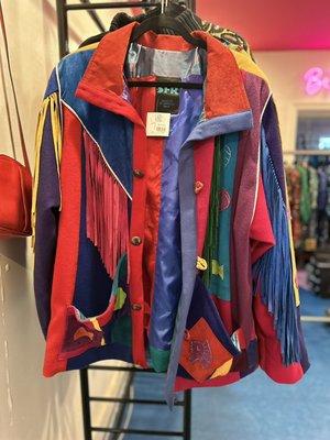 Rare 1980's Santa Fe Fringe Colorful Coat