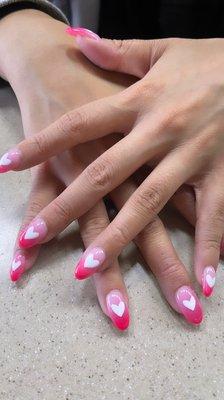 Powder ombré with heart design