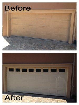 Replace that old dated garage door with a new, bright, secure garage door to give your home a new, inexpensive makeover