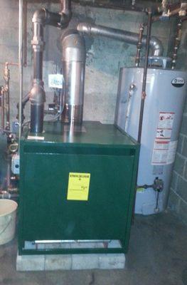 Completed new boiler and hot water heater by Carmine. So neatly installed and easy to service.