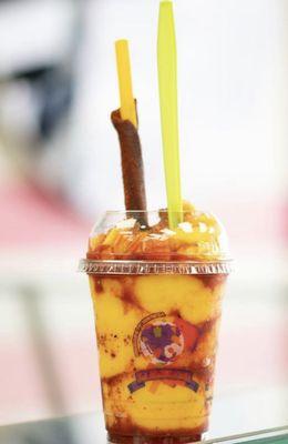 Mango and Chamoy ice cream, also known as "Mangoneada"