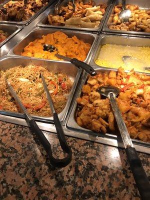 Hot food bar. See those plantains? Just get 'em.