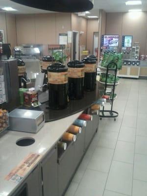 Coffee bar inside store.