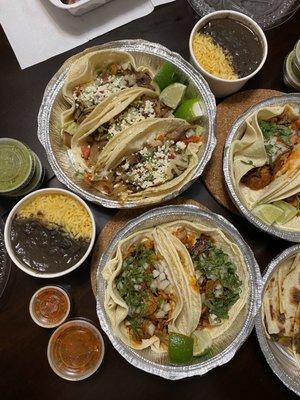 Tongue (Lengua) Taco, Rice and Black Beans, Taco Al Pastor