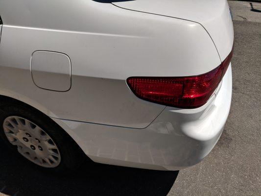 Left view of fixed bumper