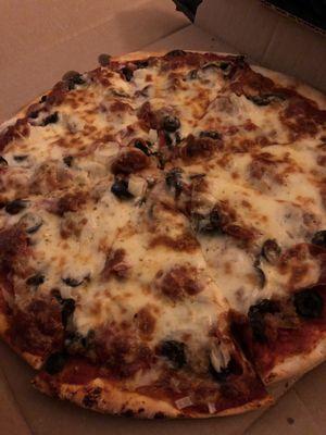 Delicious loaded pizza!