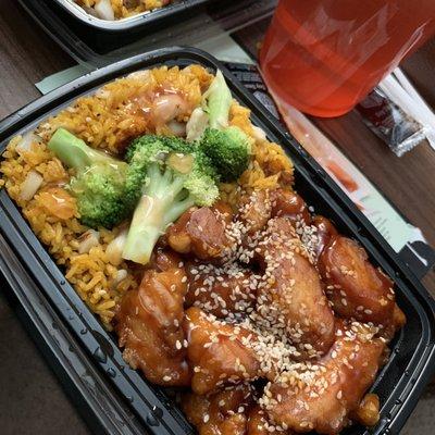 Sesame Chicken with Chicken Fried Rice