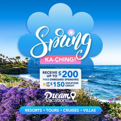 Spring Ka-Ching - April savings bring vacation cravings! 855 REEF-TVL www.coralreeftravels.com