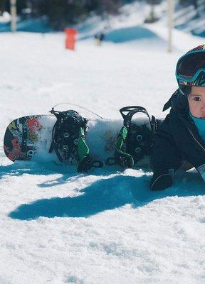 Enjoyed his 2nd time snowboarding compared to his first. Right size Board makes a big difference!