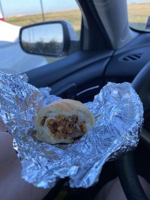 Boudin and pepper jack cheese kolache