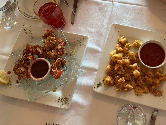 Almond battered shrimp and calamari