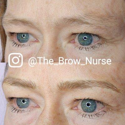 Natural full in with hand stroke microblading