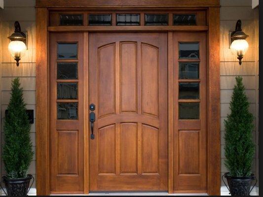 Wooden door installation done by Chicago Doors