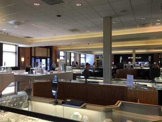 View of the store from the waiting area and jewelry cleaning area.