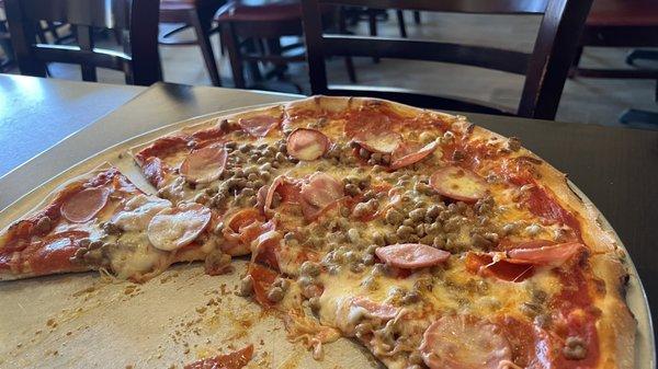 Meat lovers pizza.