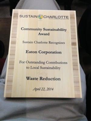 Award presented to Eaton Corporation.