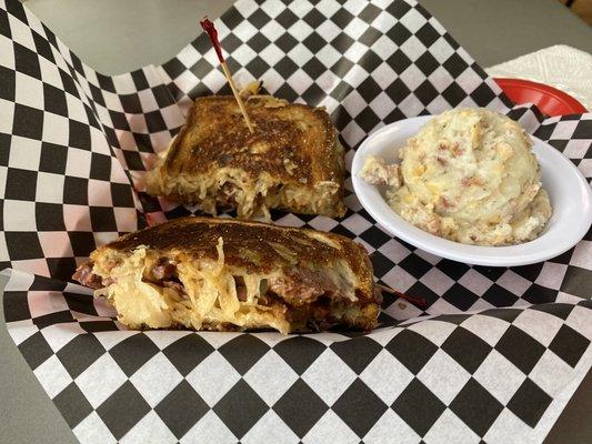 Reuben and potato salad