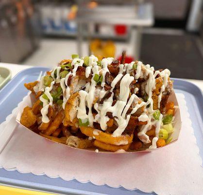 Signature Asada Fries on Curly Fries