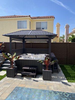 Jacuzzi with covered gazebo