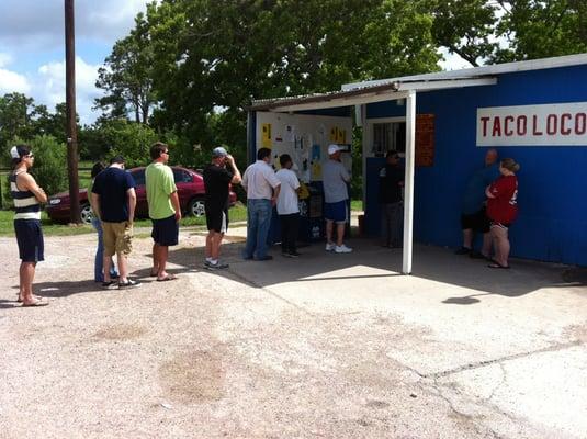 Taco loco line on a Saturday morning!