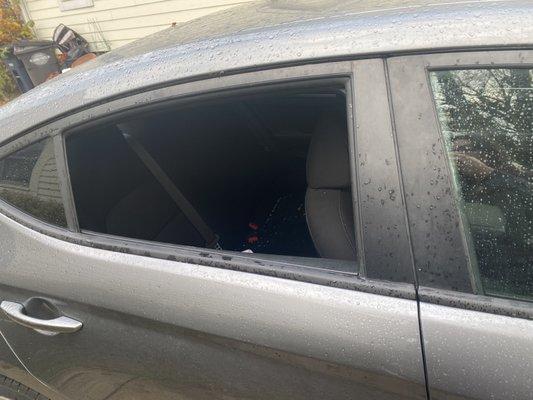 Car window smashed in