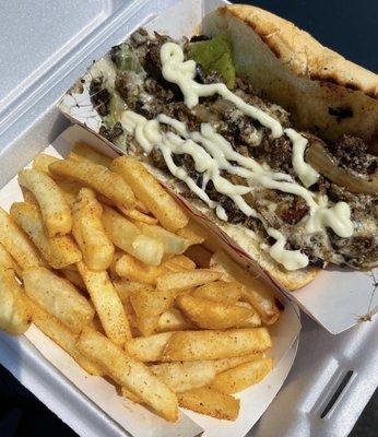 Philly Cheesesteak and Fries