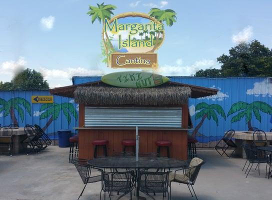 Tiki bar on the patio