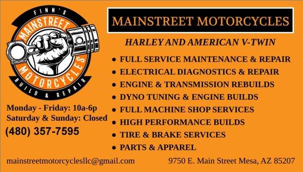 Full service shop for all your needs.