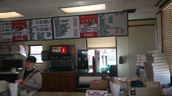 Part of the menu board, AND a slush puppies machine!