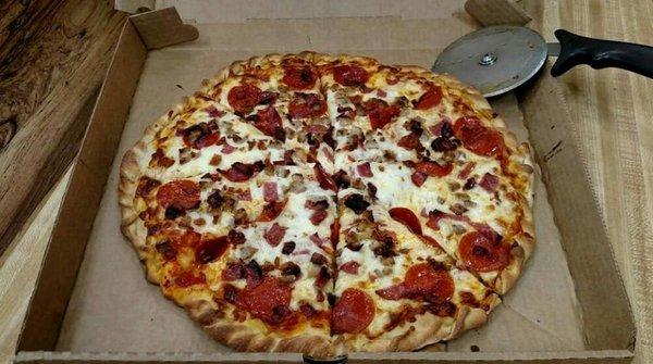 Our Meat Lovers Pizza!!