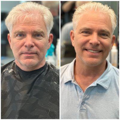 Before and after hair-cut