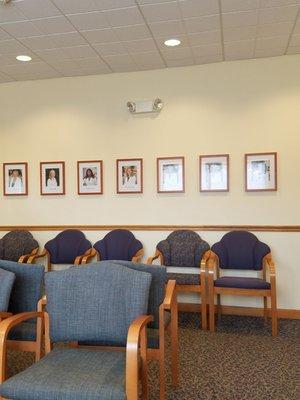 Photos of everyone in the waiting room is a nice touch