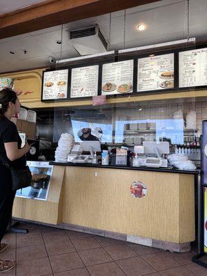 Front counter area and menu...