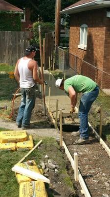 Pouring new pathway