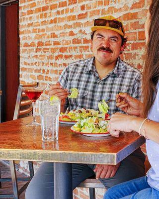 Salads on the patio