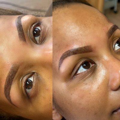 Micro shading brows last about 1-2 years before need a touch up.