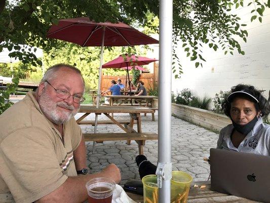 Chilling in the Argyle beer garden with great friends.