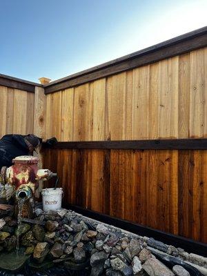 Fence staining oil stain