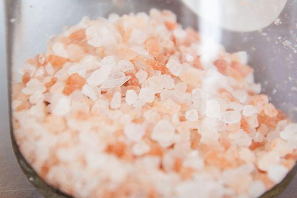 Pink salt to be used in bath soaks.