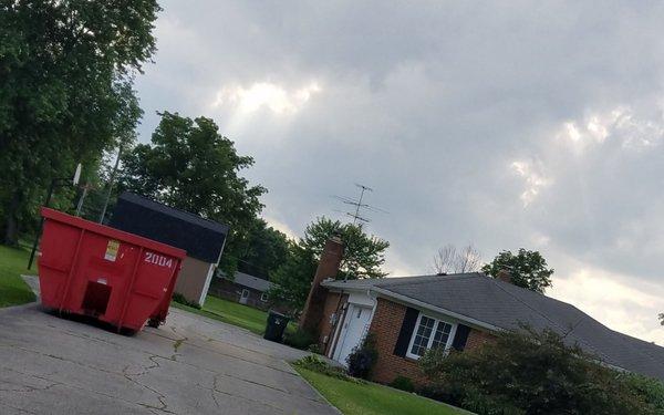 Yep, a big dumpster for a small house renovation project