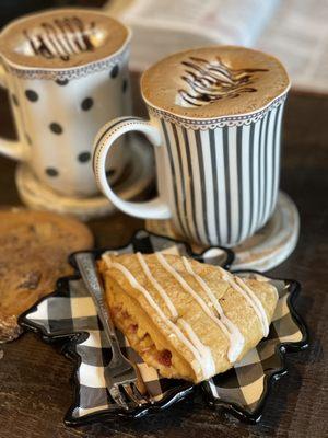 The best mocha and vegan scone (with chocolate chip cookie)