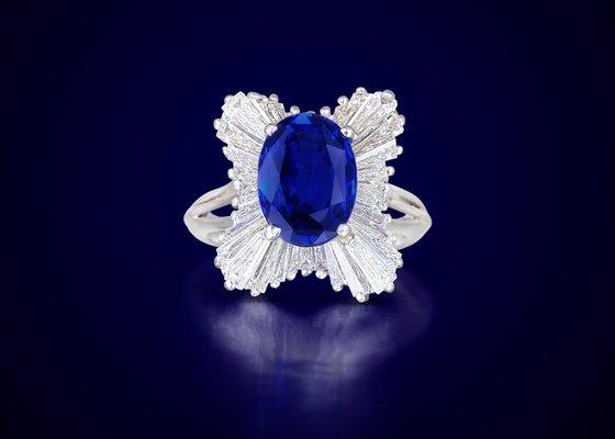 Cartier Platinum Sapphire and Diamond Ring - SOLD $19,520