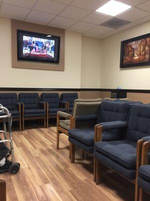 Waiting room with TV