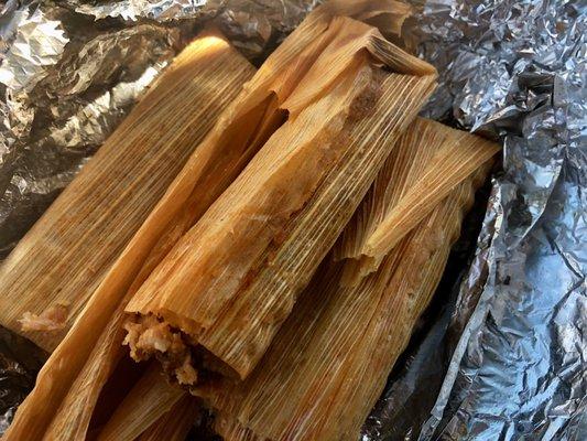 Pork tamales today - pricey but they are good