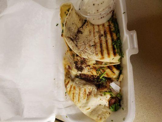 Chicken shawarma quesadilla